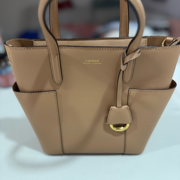 Lauren Ralph Lauren Leather Tan Crossbody Bag